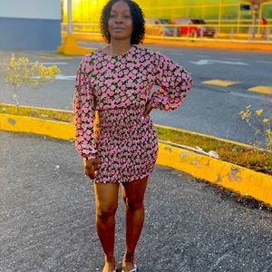 Zara Pink Floral Mini Dress